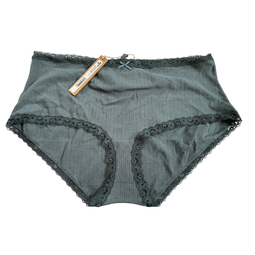 NWT Skims Zircon Tonal Lightweight Cotton Pointelle Lace Trim Boyshorts LARGE